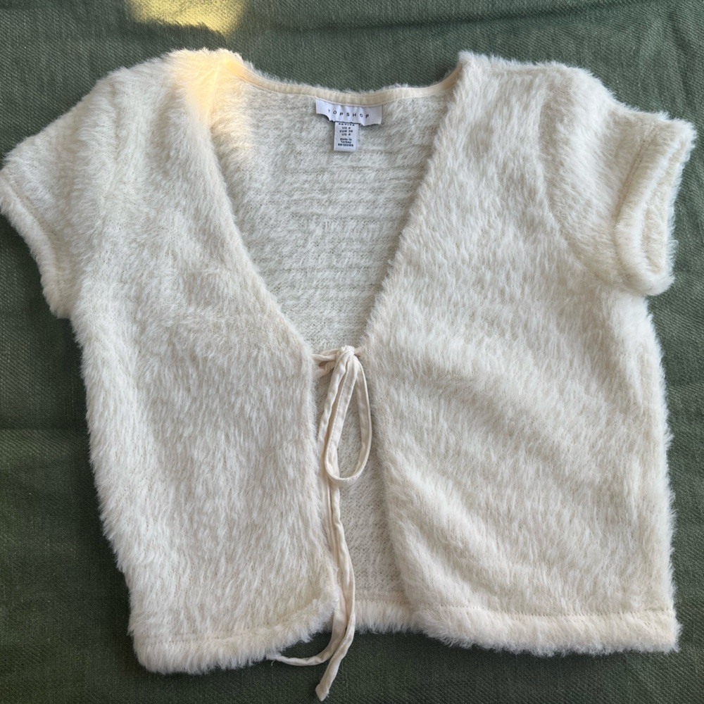 Topshop Ivory Fuzzy Women's Shrug